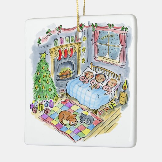 Twas de avond voor kerst keramisch ornament (Links)