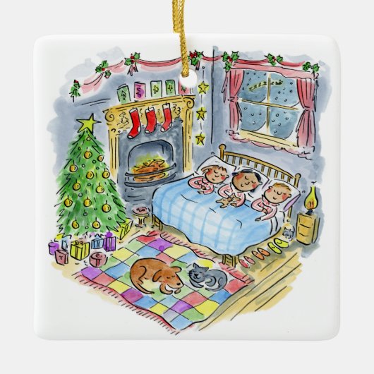 Twas de avond voor kerst keramisch ornament (Voorkant)