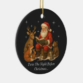 Twas De nacht voor het kerstversiering Keramisch Ornament (Rechts)