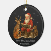 Twas De nacht voor het kerstversiering Keramisch Ornament (Links)