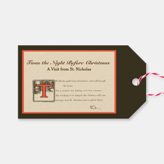 Twas de nacht voor kerstcadeau Label Cadeaulabel (Voorkant (Horizontaal))