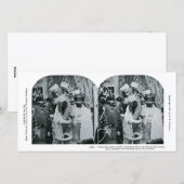 Twas de nacht voor Kerstmis Stereoview 1897 Feestdagenkaart (Voorkant / Achterkant)