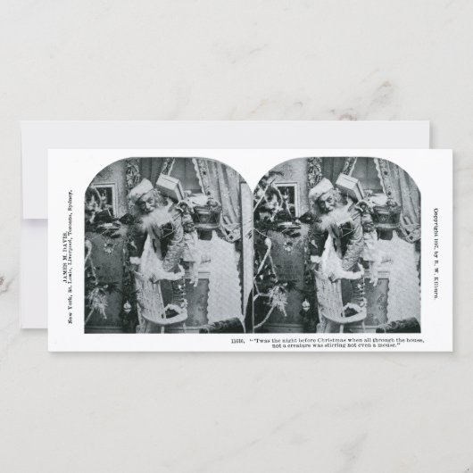 Twas de nacht voor Kerstmis Stereoview 1897 Feestdagenkaart (Voorkant)