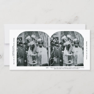Twas de nacht voor Kerstmis Stereoview 1897 Feestdagenkaart