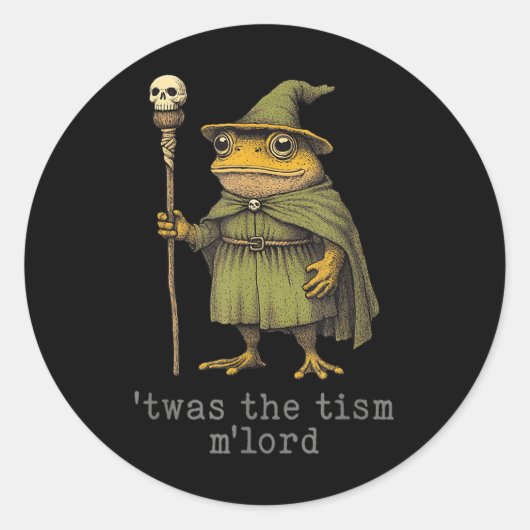 Twas De Tism Mlord Grappige Tovenaar Kikker Heks Ronde Sticker (Voorkant)
