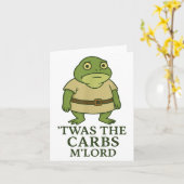Twas The Carbs Lord Funny Frog Meme Middeleeuws Kaart (Gele Bloem)