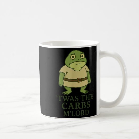 Twas The Carbs Lord Funny Frog Meme Middeleeuws Koffiemok (Rechts)