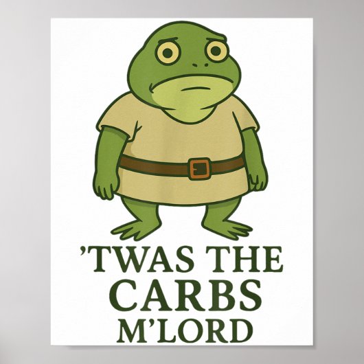 Twas The Carbs Lord Funny Frog Meme Middeleeuws Poster (Voorkant)
