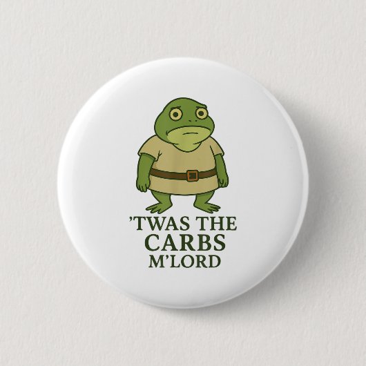 Twas The Carbs Lord Funny Frog Meme Middeleeuws Ronde Button 5,7 Cm (Voorkant)