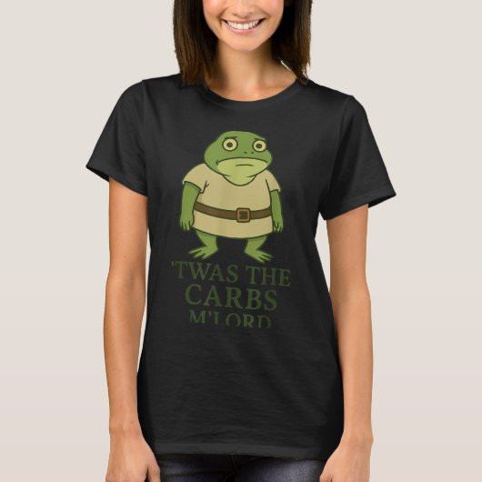 Twas The Carbs Lord Funny Frog Meme Middeleeuws T-shirt (Voorkant)