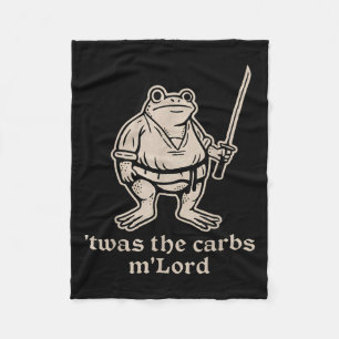 Twas The Carbs Lord Grappige middeleeuwse kikker v Fleece Deken