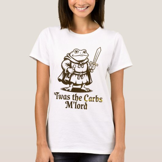 Twas the Carbs M'Lord Funny Frog Meme T-shirt (Voorkant)