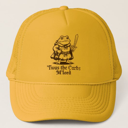 Twas the Carbs M'Lord Funny Frog Meme Trucker Pet (Voorkant)
