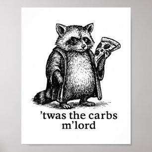Twas The Carbs Mlord Meme Gift Mannen Vrouwen Kind Poster