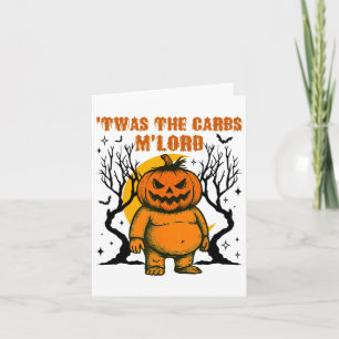 Twas The Carbs M'lord Vette Pompoen Retro Griezele Kaart