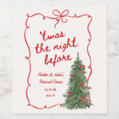 Twas The Night Before Holiday Rehearsal Dinner Wijn Etiket (Enkel label)