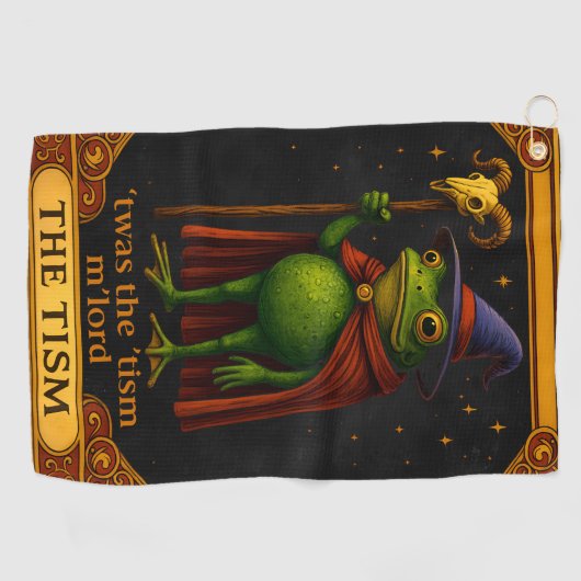 T'was The 'Tism M'Lord Frog Meme Autism Awareness Golfhanddoek (Horizontaal)