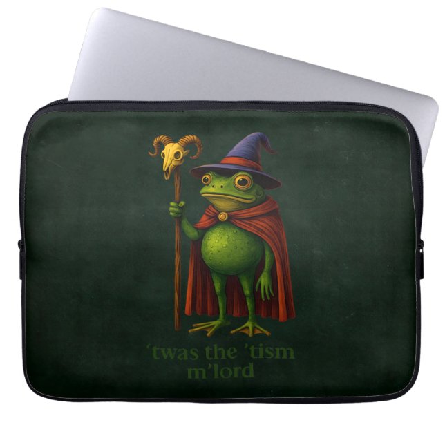 T'was The 'Tism M'Lord Frog Meme Autism Awareness Laptop Sleeve (Voorkant)