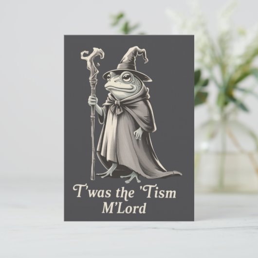 T'was The 'Tism M'lord Funny Frog Wizard Meme Kaart (Staand voorkant)