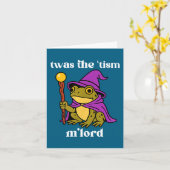Twas The tism M'lord Funny Meme Frog Witch Autism Kaart (Gele Bloem)