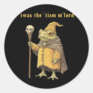 Twas The Tism Mlord Grappige Tovenaar Kikker Autis Ronde Sticker