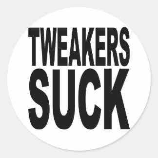 Tweakers zuigen ronde sticker