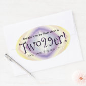 Twee 29'er! ovale sticker (Envelop)