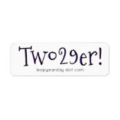 TWEE 29'ER Return Address Label (Voorkant)