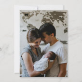 Twee 2 Foto minimalistisch Hallo World Newborn Bir Aankondiging (Achterkant)