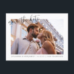 Twee 2 het Minimale Manuscript van de Foto sparen  Briefkaart<br><div class="desc">Twee 2 het Minimale Band van het Manuscript van het Manuscript Elegant van de Foto sparen het Briefkaart van de Datum</div>