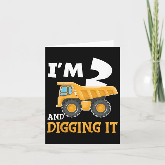 Twee 2yr 2th Verjaardag Bouwjongen 2 jaar oud Kaart (Voorkant)