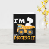 Twee 2yr 2th Verjaardag Bouwjongen 2 jaar oud Kaart (Gele Bloem)