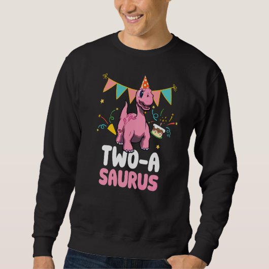 Twee A Saurus Dinosaur Cute Kiddo Apatosaurus Trui (Voorkant)