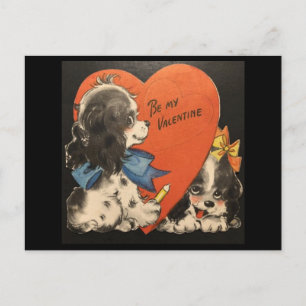 Twee aanbiddelijke puppy's vintage valentine ansic briefkaart