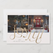 Twee aangepaste foto's goud vreugdevolle typografi kaart (Voorkant)