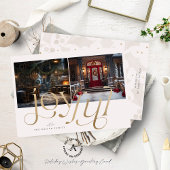 Twee aangepaste foto's goud vreugdevolle typografi kaart