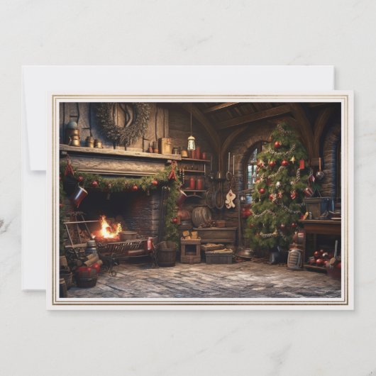 Twee Aangepaste Foto's Goud Vrolijk Elegant Typogr Kaart (Achterkant)