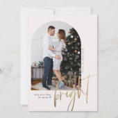 Twee Aangepaste Foto's Heldere Tekst Blush Roze Li Kaart (Voorkant)