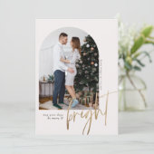 Twee Aangepaste Foto's Heldere Tekst Blush Roze Li Kaart (Staand voorkant)