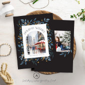 Twee Aangepaste Foto's Vakantie Wensen Bloemen Lij Kaart