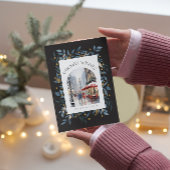 Twee Aangepaste Foto's Vakantie Wensen Bloemen Lij Kaart