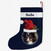 Twee aangepaste fototemplates met kerstmannenmutse kleine kerstsok (Achterkant)
