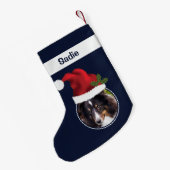 Twee aangepaste fototemplates met kerstmannenmutse kleine kerstsok (Achterkant (Hangend))