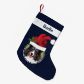 Twee aangepaste fototemplates met kerstmannenmutse kleine kerstsok (Voorkant (Hangend))