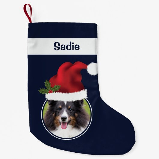 Twee aangepaste fototemplates met kerstmannenmutse kleine kerstsok (Voorkant)