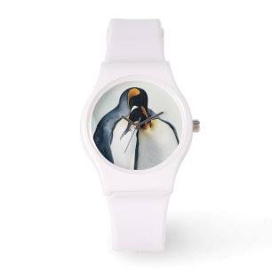 Twee aanhankelijke pinguïns horloge