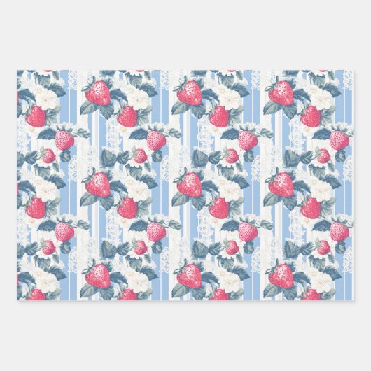 Twee aardbei en een effen kleur inpakpapier vel (Voorkant 2)