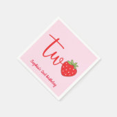 Twee Aardbei Verjaardag Servet (Hoek)
