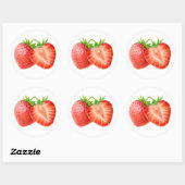 Twee aardbeien ronde sticker (Vel)