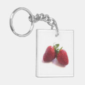 Twee aardbeien sleutelhanger (Voorkant Links)